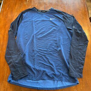 Nike Dri-FIT Running Long Sleeve Shirt Blue Size Large